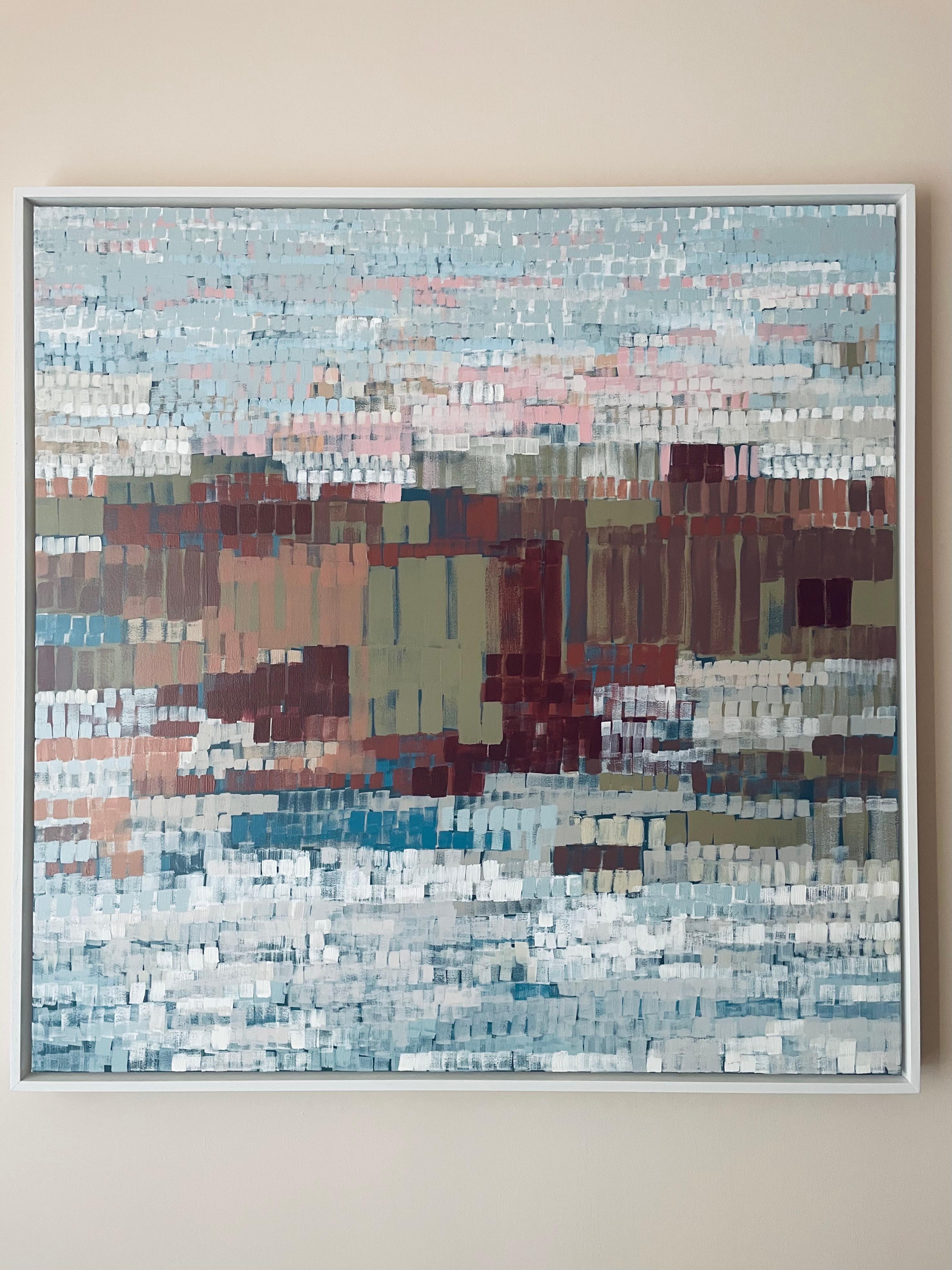 Stiffkey Morning, Originalgemälde, Landschaft, abstrakt, Mischtechnik im Angebot 3