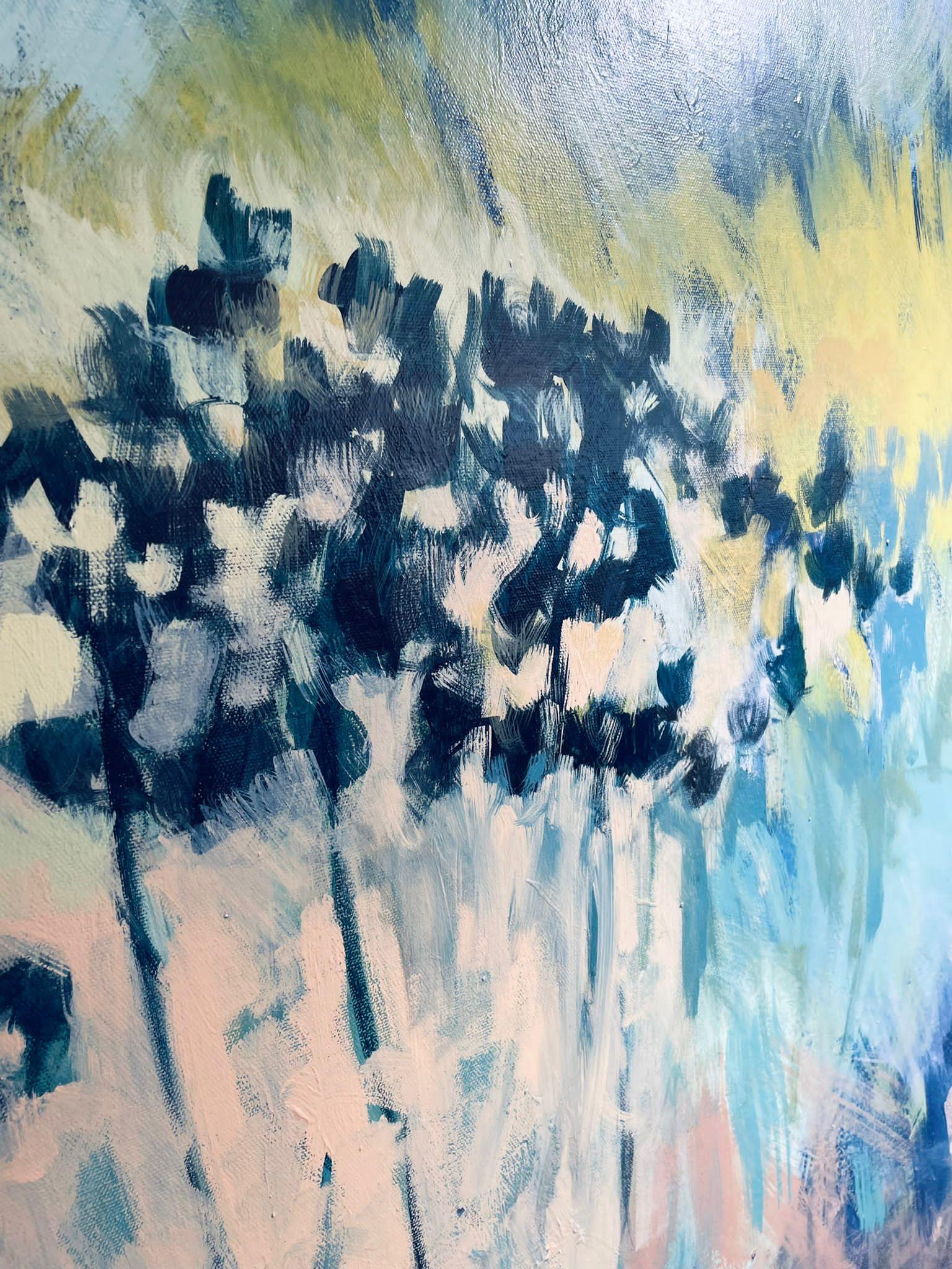 Sunlit Teasels by abstract landscape artist Claire Oxley 1