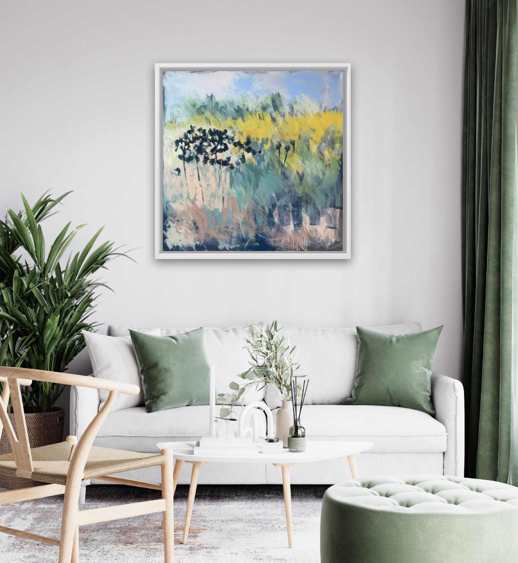 Sunlit Teasels by abstract landscape artist Claire Oxley 4