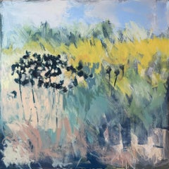 Sunlit Teasels by abstract landscape artist Claire Oxley