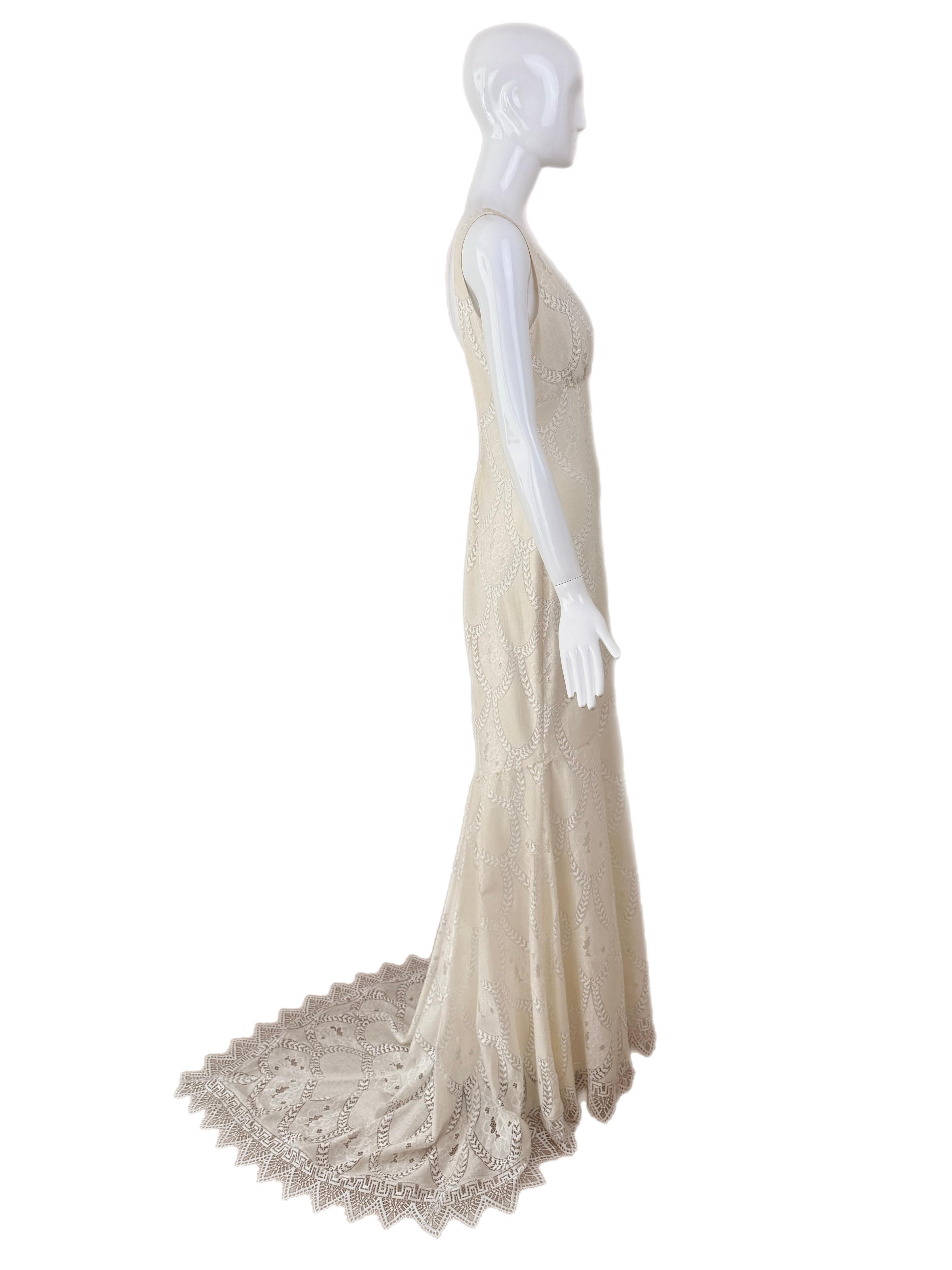 Gray CLAIRE PETTIBONE 2015 Vanilla Cream Lace Bridal Gown Backless Wedding Dress For Sale