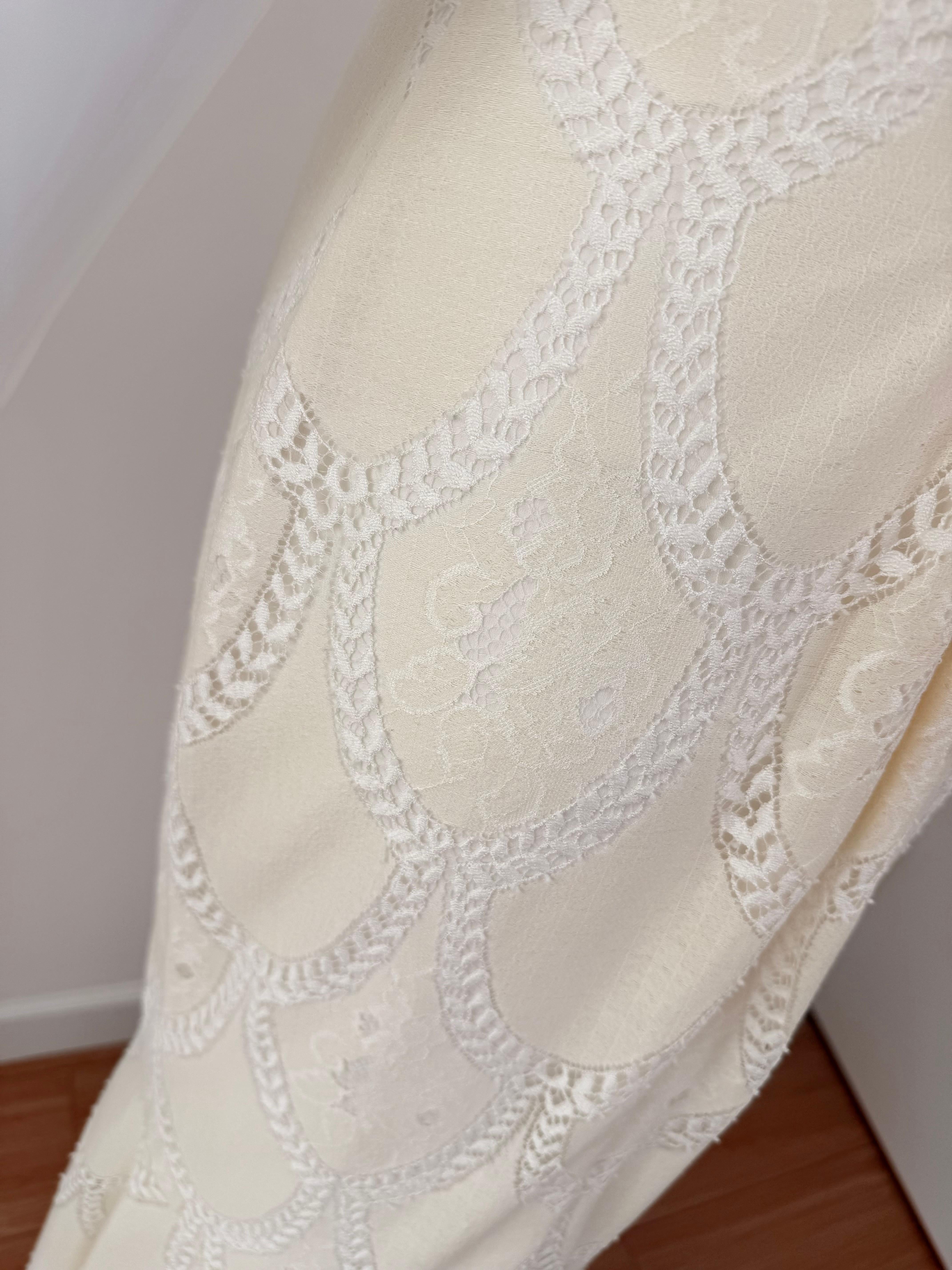 CLAIRE PETTIBONE 2015 Vanilla Cream Lace Bridal Gown Backless Wedding Dress For Sale 3