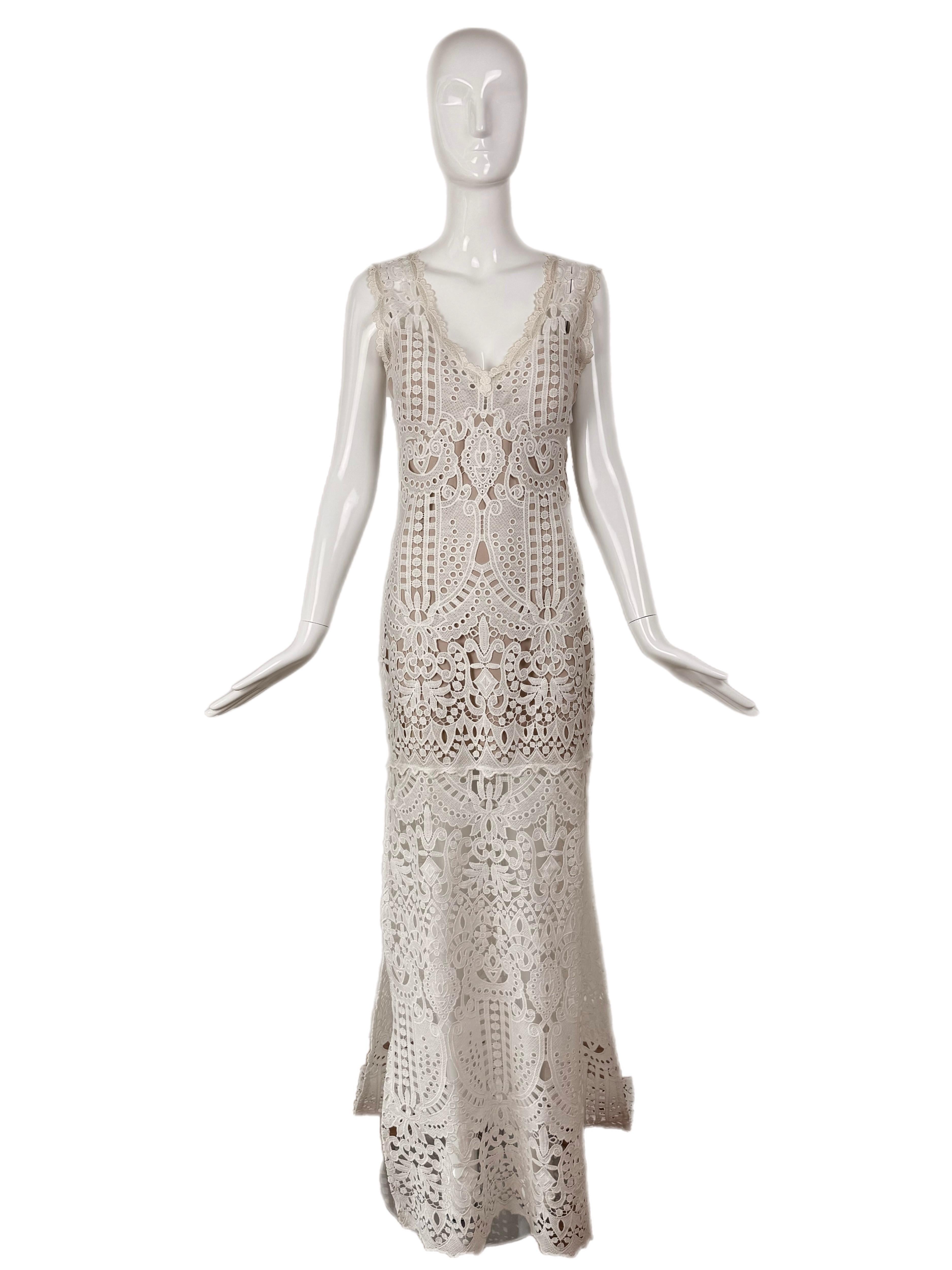 Women's CLAIRE PETTIBONE 2016 Sample Wedding Gown Lace White Beach Wedding For Sale