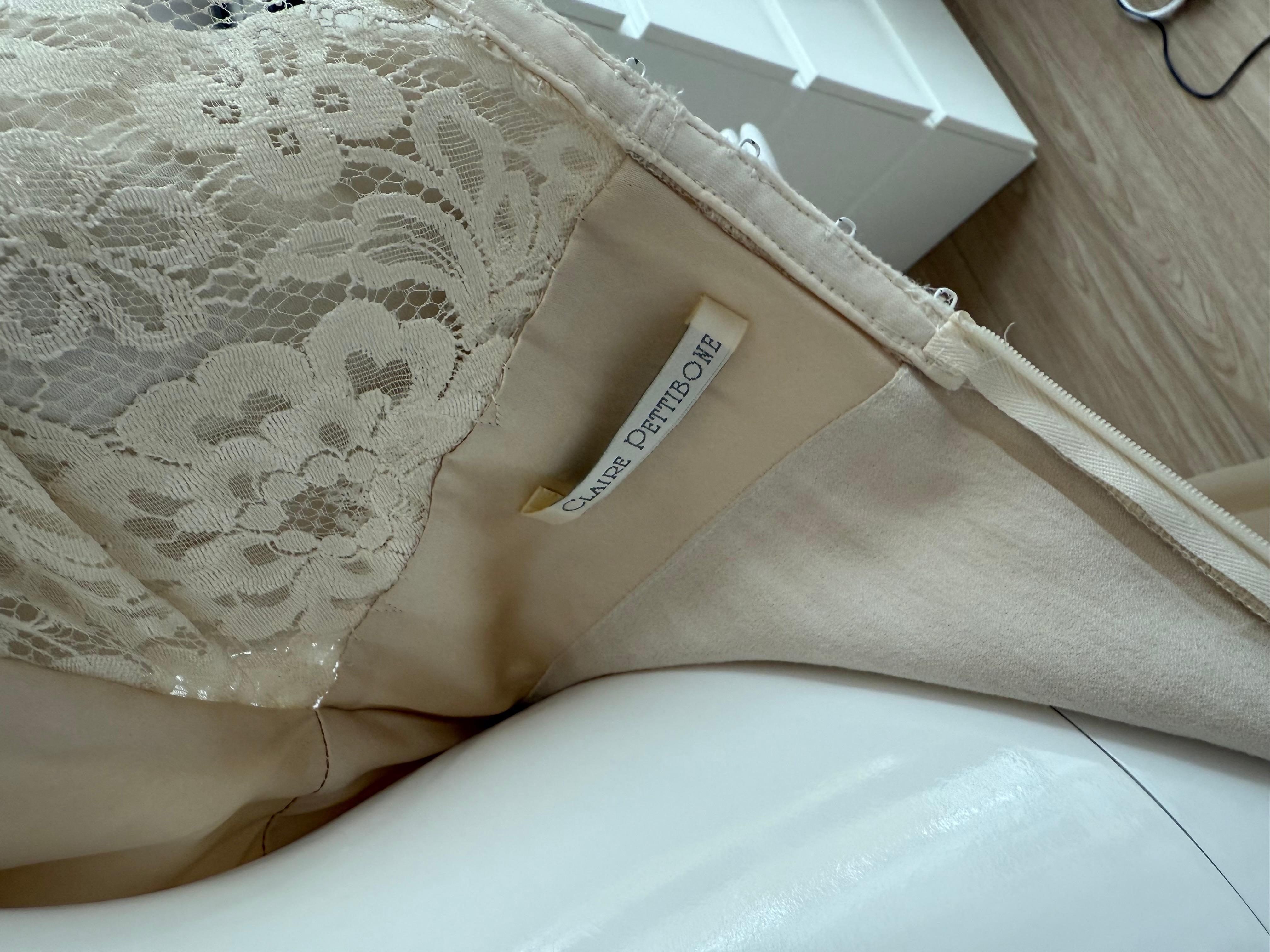 CLAIRE PETTIBONE Vestido de novia eduardiano de muestra Seda y encaje en venta 6