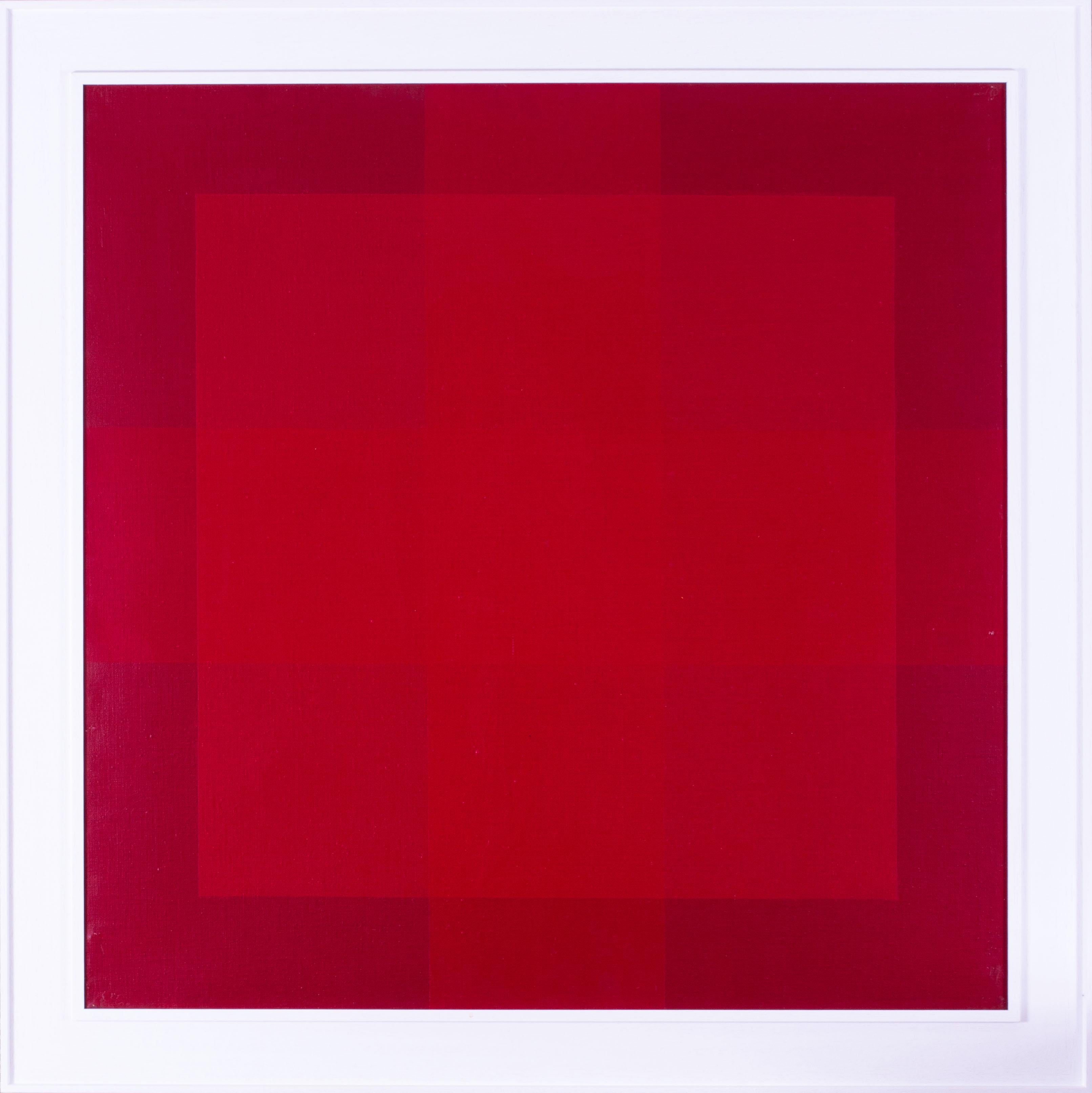 Claire Pichaud (French 1935 – 2017)
Red abstract 
Acrylic on canvas
Squares and diamond lozenge
Signed ‘Claire Pichaud’ (on the stretcher)
31.1/2 x 31.1/2 in. (80 x 80 cm.)

Further examples by the artist (also in red) are available.
