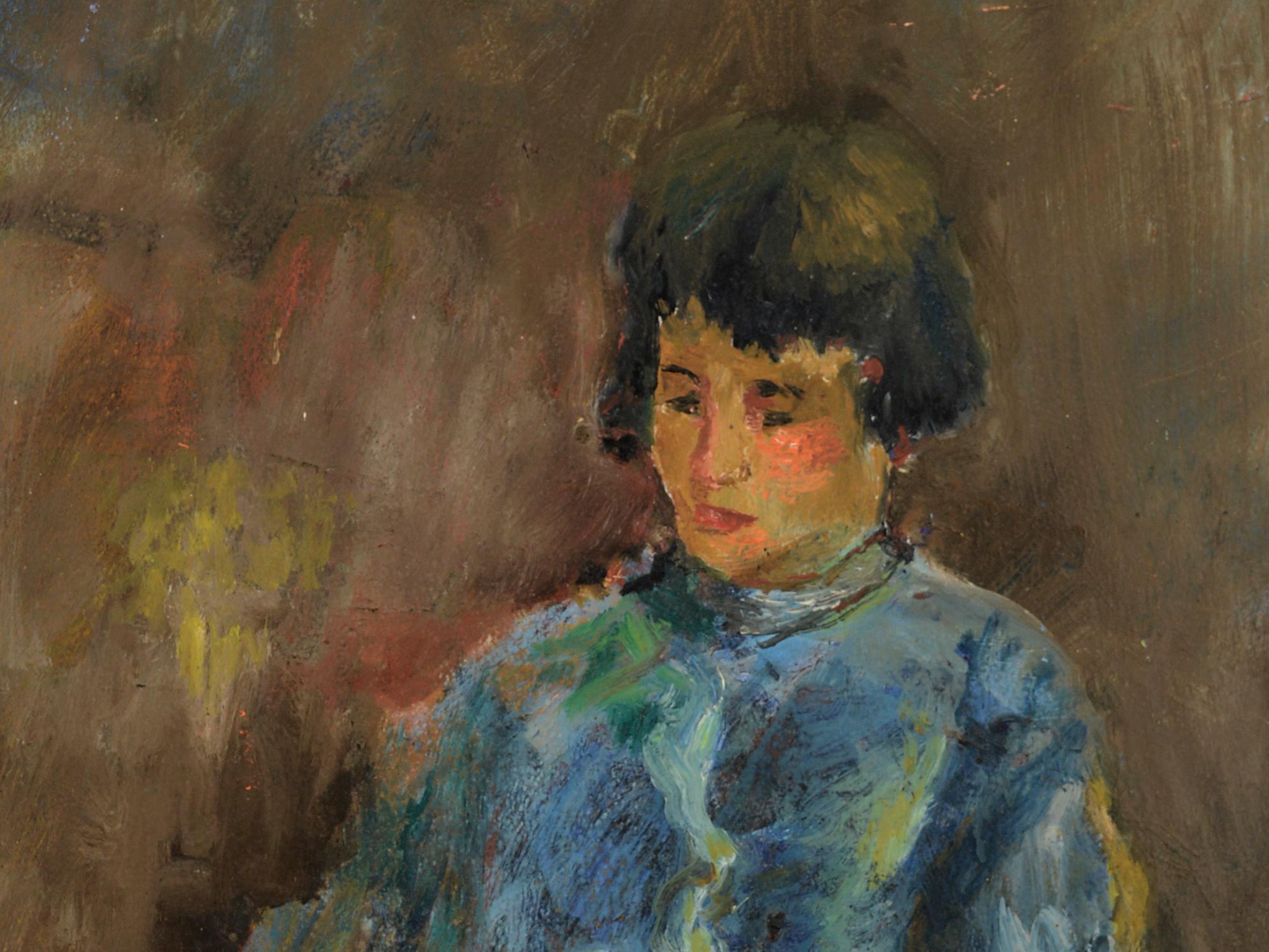 Frau, die nach Henri Matisse liest von Claire Ragueneau im Angebot 1