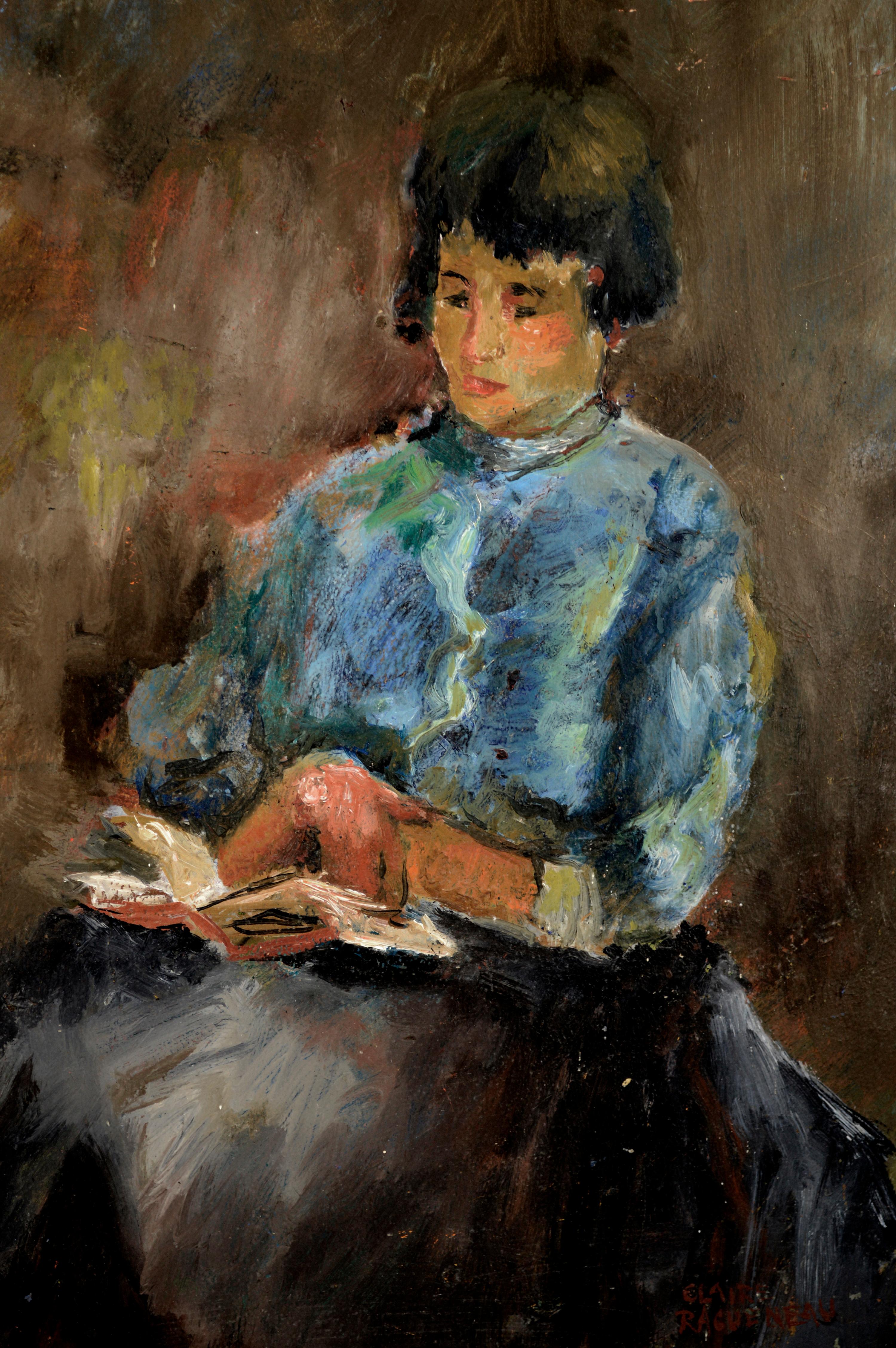Frau, die nach Henri Matisse liest von Claire Ragueneau im Angebot 3