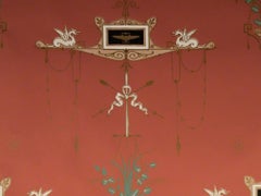 Rosy-Faced Lovebird No. 7548 - Red wallpaper w/ small feather bird on branch