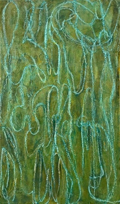  ‘The Living Daylights’, expressionistic abstraction in turquoise and green