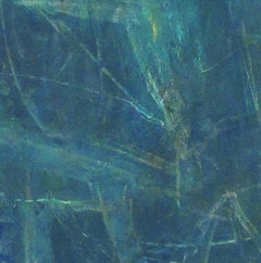 'The Swing of Things’, an expressionistic abstraction in transparent blue greens