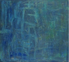 'The Swing of Things’, an expressionistic abstraction in transparent blue greens