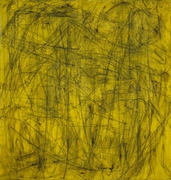 ‘What Do You Mean What Do I Mean’, expressive abstraction in transparent yellow