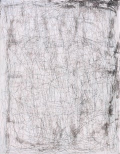 "Grace Notes (Silver)", abstract linear etching, aquatint print, silver, gray.