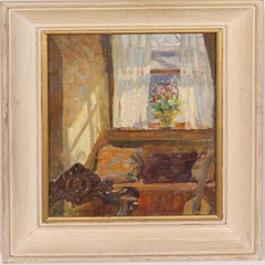 Estudio de artista "La luz del sol a través de la ventana" Pintura al óleo impresionista americana