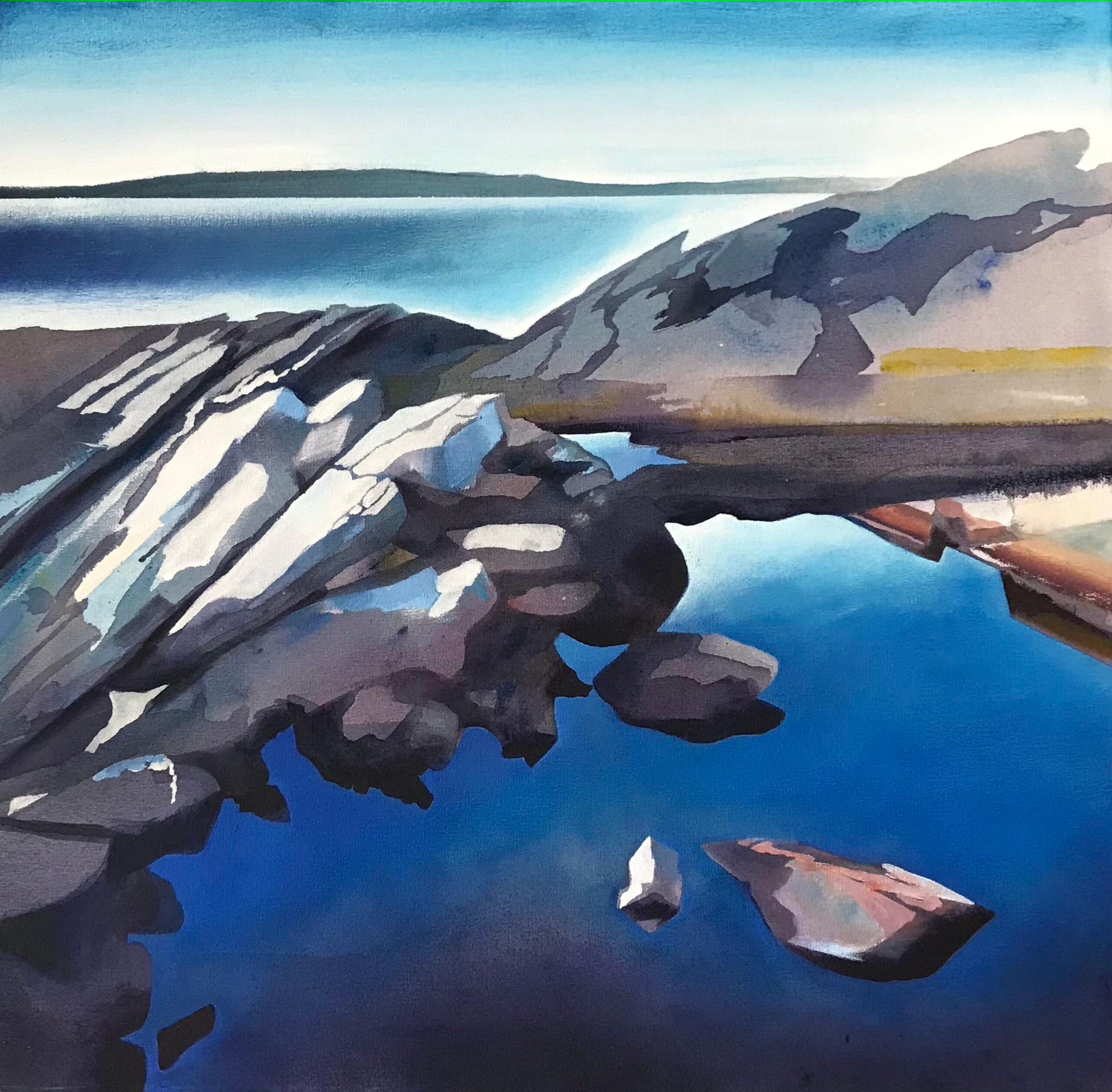 Dynamic Shapes - Liminal Rock-pools of Southern Norway: Acrylic on Canvas