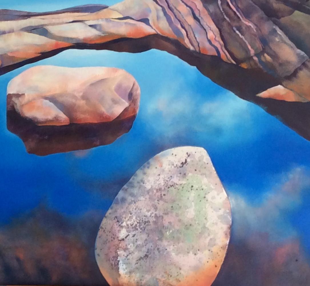 Movik I – Felsküsten Süd Norwegens: Acryl auf Leinwand – Painting von Claire Smith