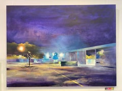 Night Walks, San Francisco II - Paysage urbain riche en couleurs, acrylique sur toile