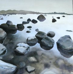 The Space Between II - Acrylic, Painting, Coastal, Seascape, Nordic, Rocks 