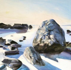 Tributo I - Paisaje marino noruego, acrílico sobre lienzo