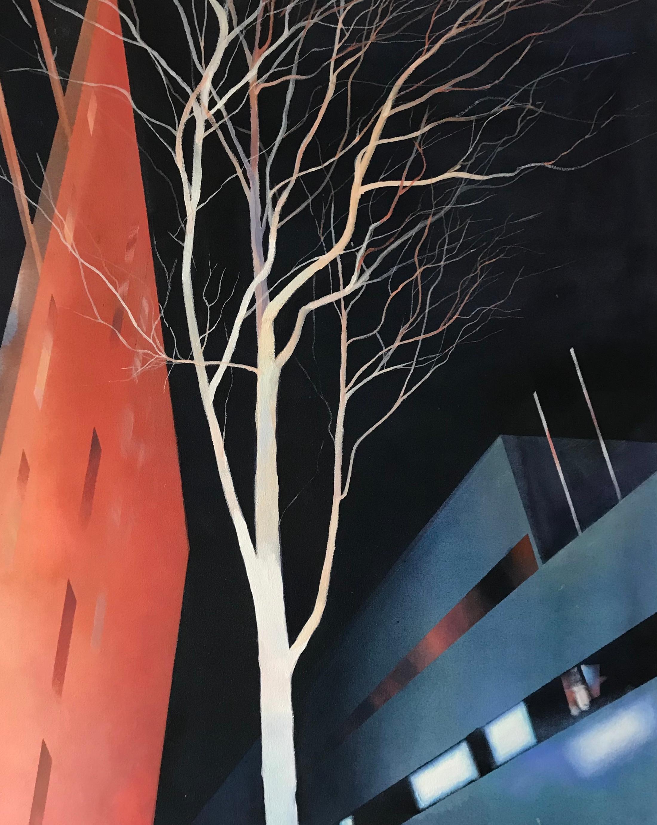 Claire Smith Landscape Painting - White Tree - California, Landscape, Acrylic, Canvas