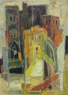 Rome (Milan) Italian Cityscape by Noted Hungarian Israeli Artist