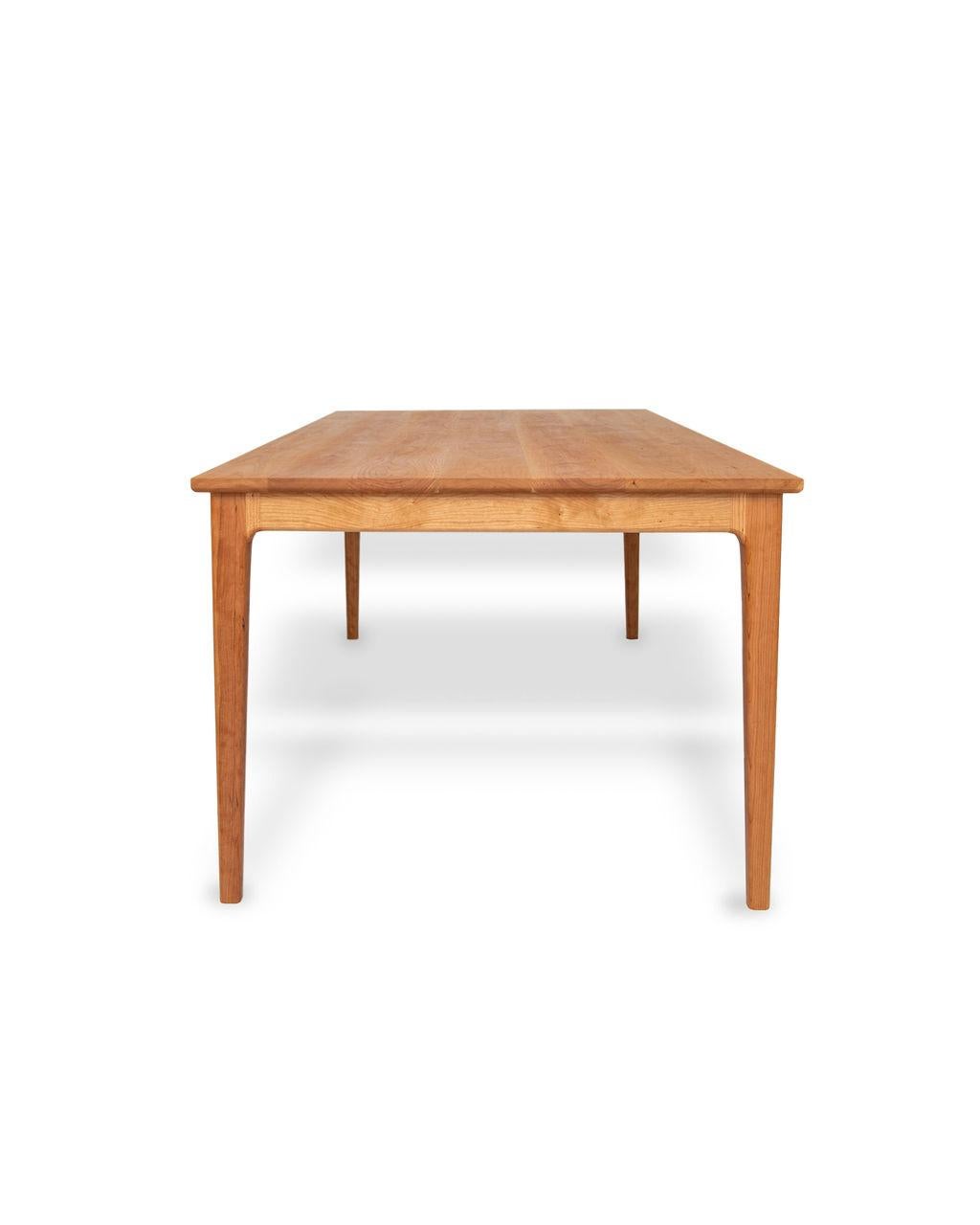 Featuring modern sculpted joinery paired with a traditional shaker form of clean lines and tapered legs, the Claire table is a blend of old form and new styling. We call the look shaker-modern. This piece is handcrafted from sustainably harvested