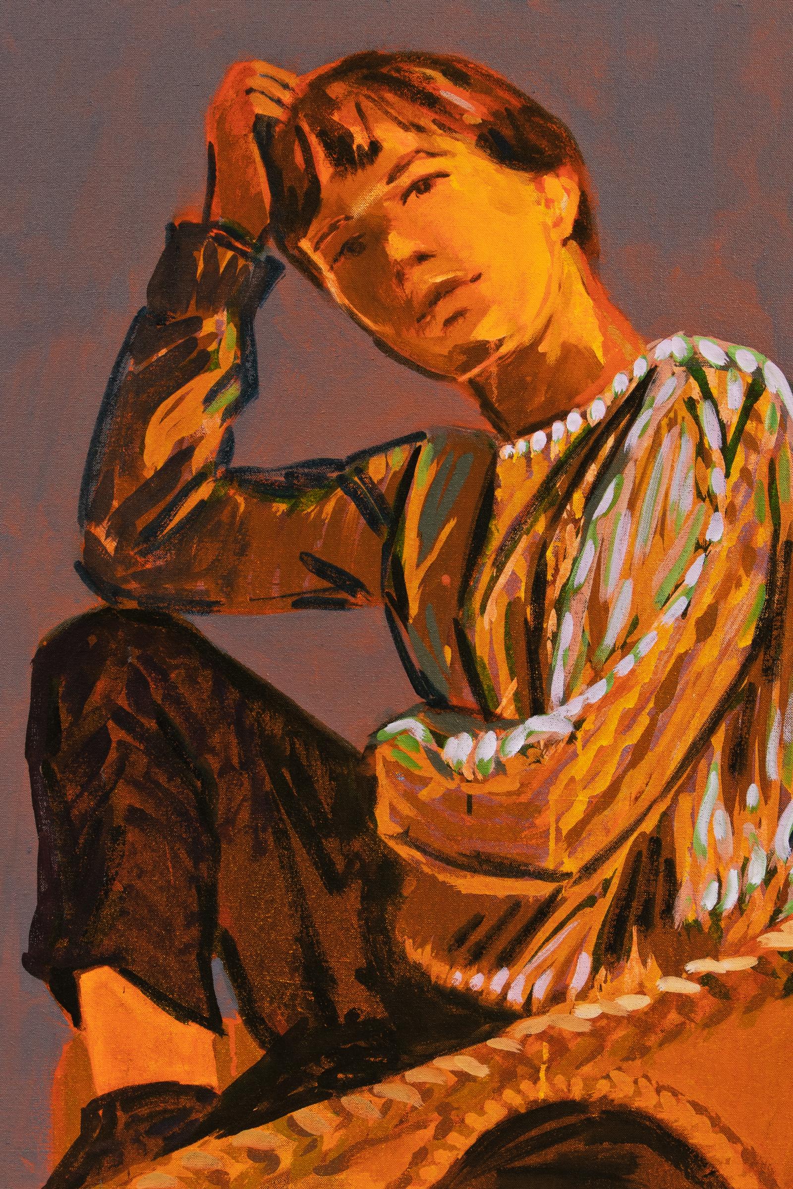 Claire Tabouret, Self-Portrait (Blue) - Signed Print, French Contemporary Art For Sale 1