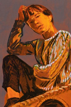 Claire Tabouret, Self-Portrait (Blue) - Signed Print, French Contemporary Art