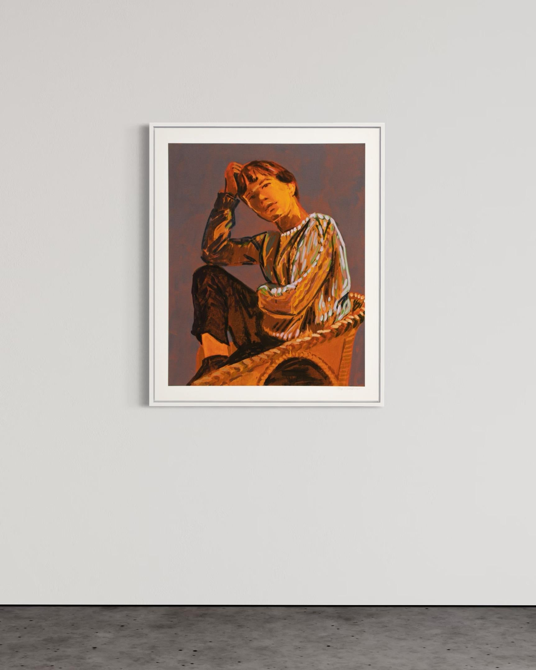 Claire Tabouret, Self-Portrait (Blue) - Signed Print, French Contemporary Art For Sale 4