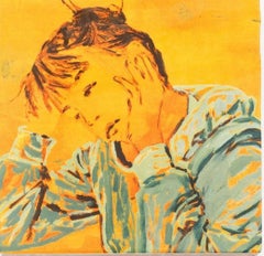 Self-portrait at the table By Claire Tabouret