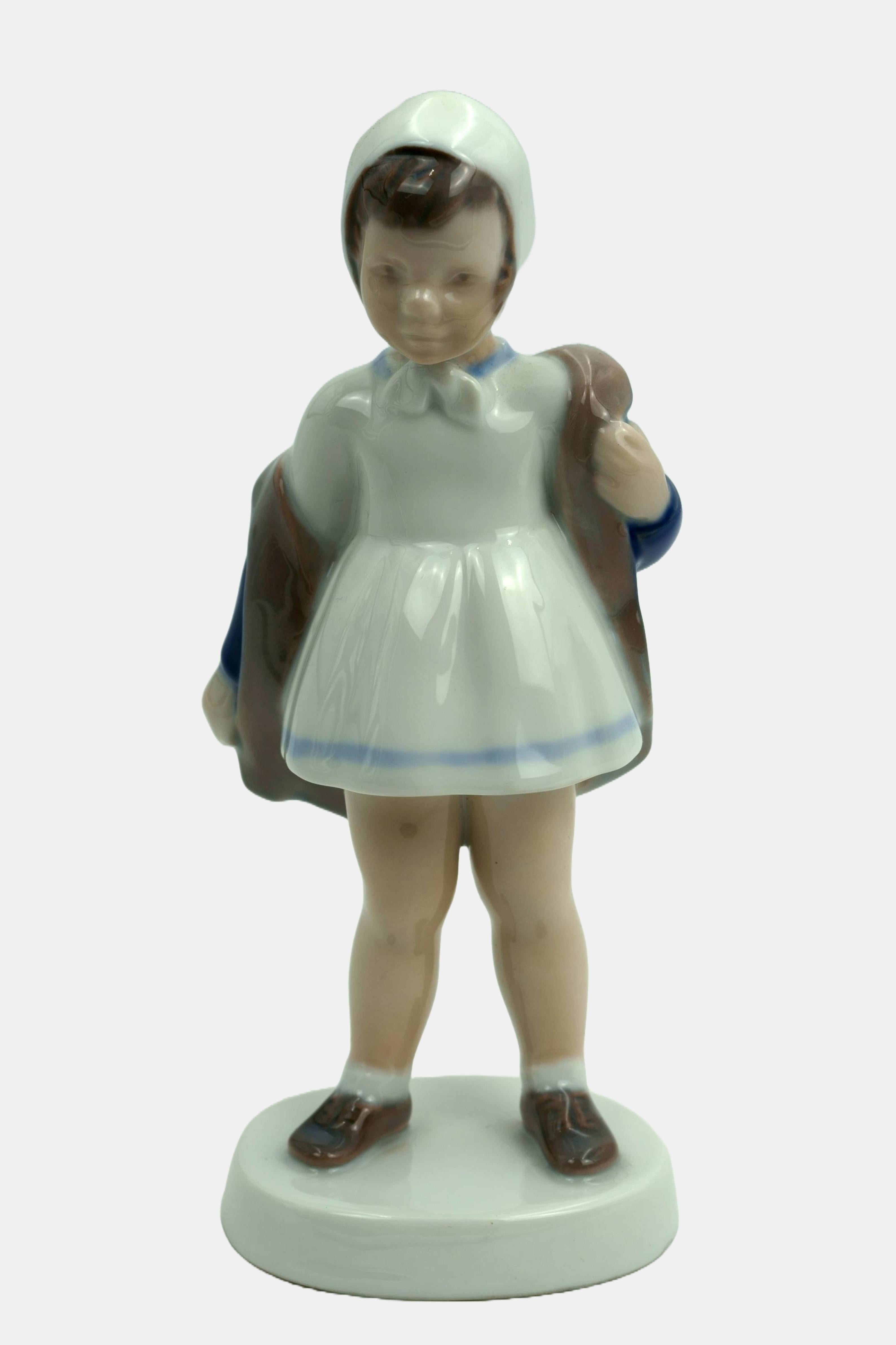 Bing & Grondahl Figure Girl in Jacke / - Arrivée et départ -