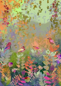 Birds of Joy print limited edition print embellished diamond dust signed