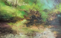 Absorbed in Spring - contemporary abstract landscape oil painting