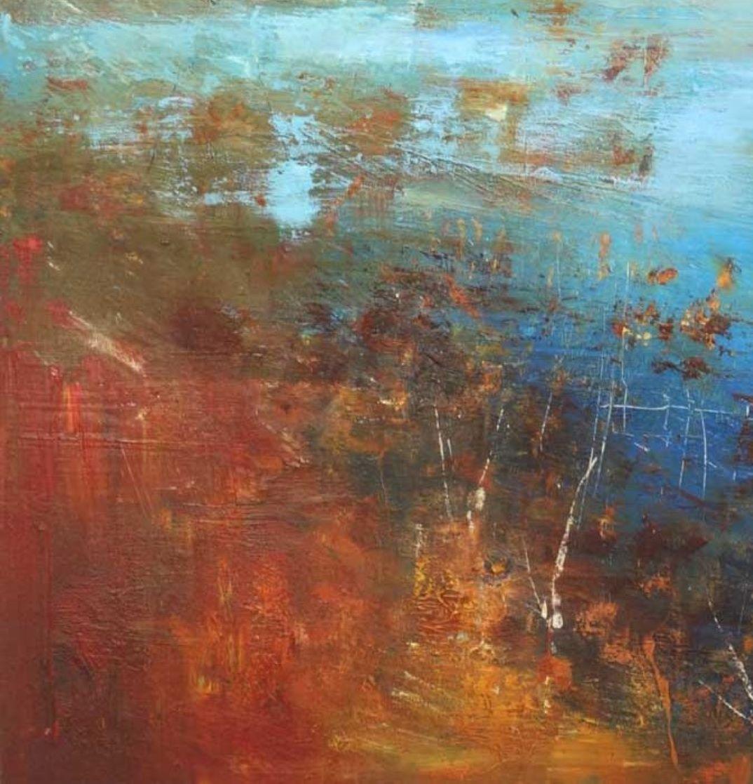 Autumn Highlights - Paisaje Figurativo Británico / Pintura al Óleo sobre Lienzo - Painting Contemporáneo de Claire Wiltsher