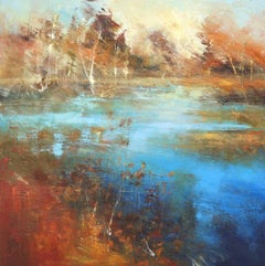 Autumn Highlights - Figurative British Landscape / Oil Paint on Canvas