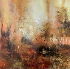 Claire Wiltsher, Autumn Mist, paysage abstrait, peinture de style expressionniste
