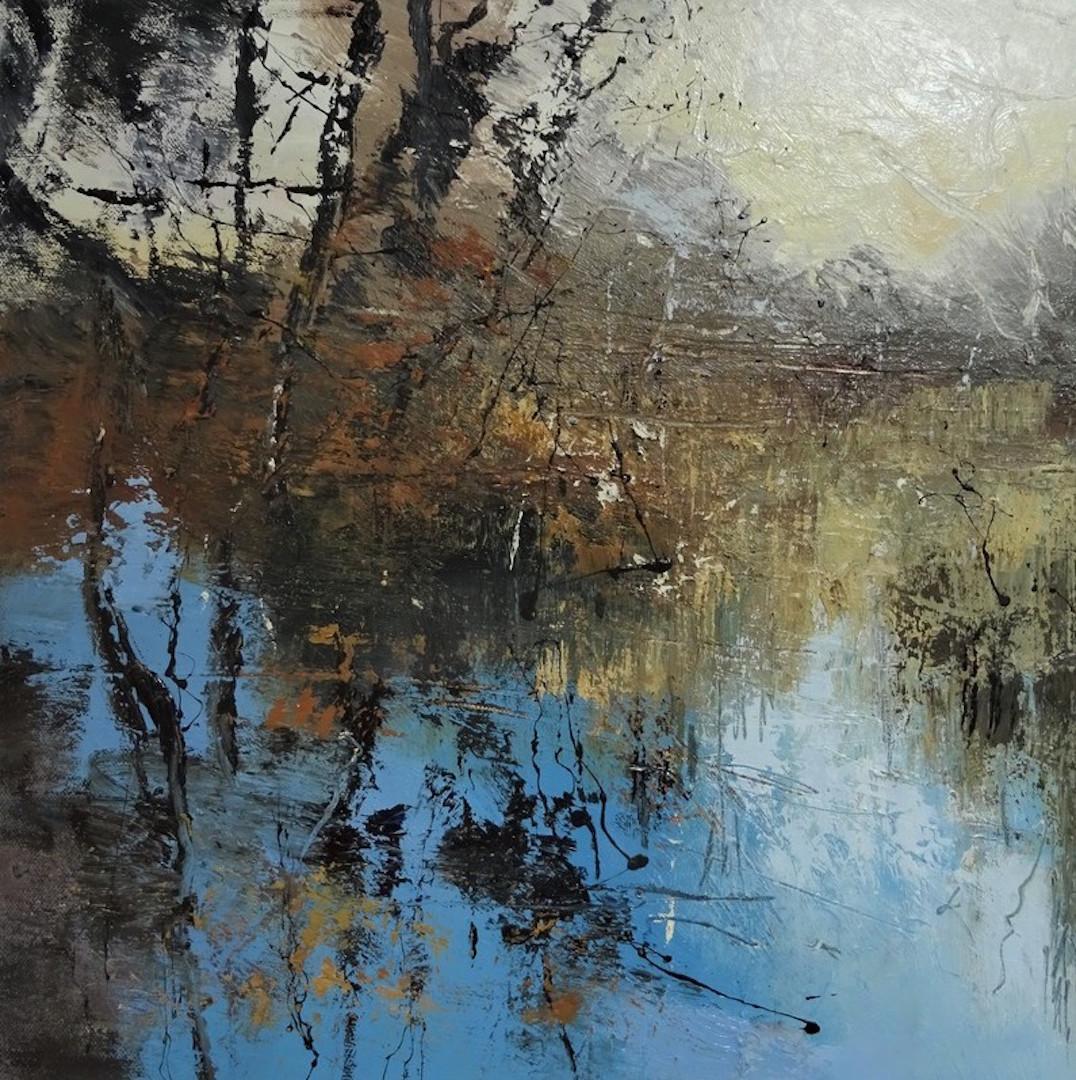 Claire Wiltsher Landscape Painting - Claire Wiltshire, Winter Horizon at Shatterford, Original Oil Painting 