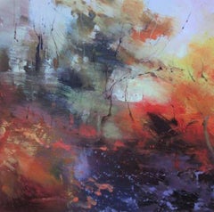 First Light - Paysage britannique figuratif / peinture à l'huile sur toile