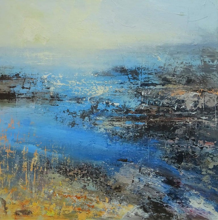 Claire Wiltsher - Flight of the Cormorant - contemporary abstract landscape  oil canvas For Sale at 1stDibs