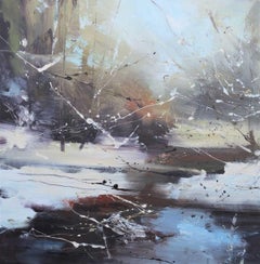 Ice Trails - Contemporary British Landscape: Oil Paint on Canvas