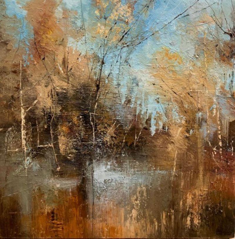 Claire Wiltsher Abstract Painting - Internal Forest IV, original abstract painting, impressionistic art