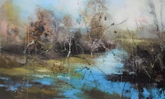 Lost in Reflection VIII - paysage abstrait contemporain peinture à l'huile sur toile