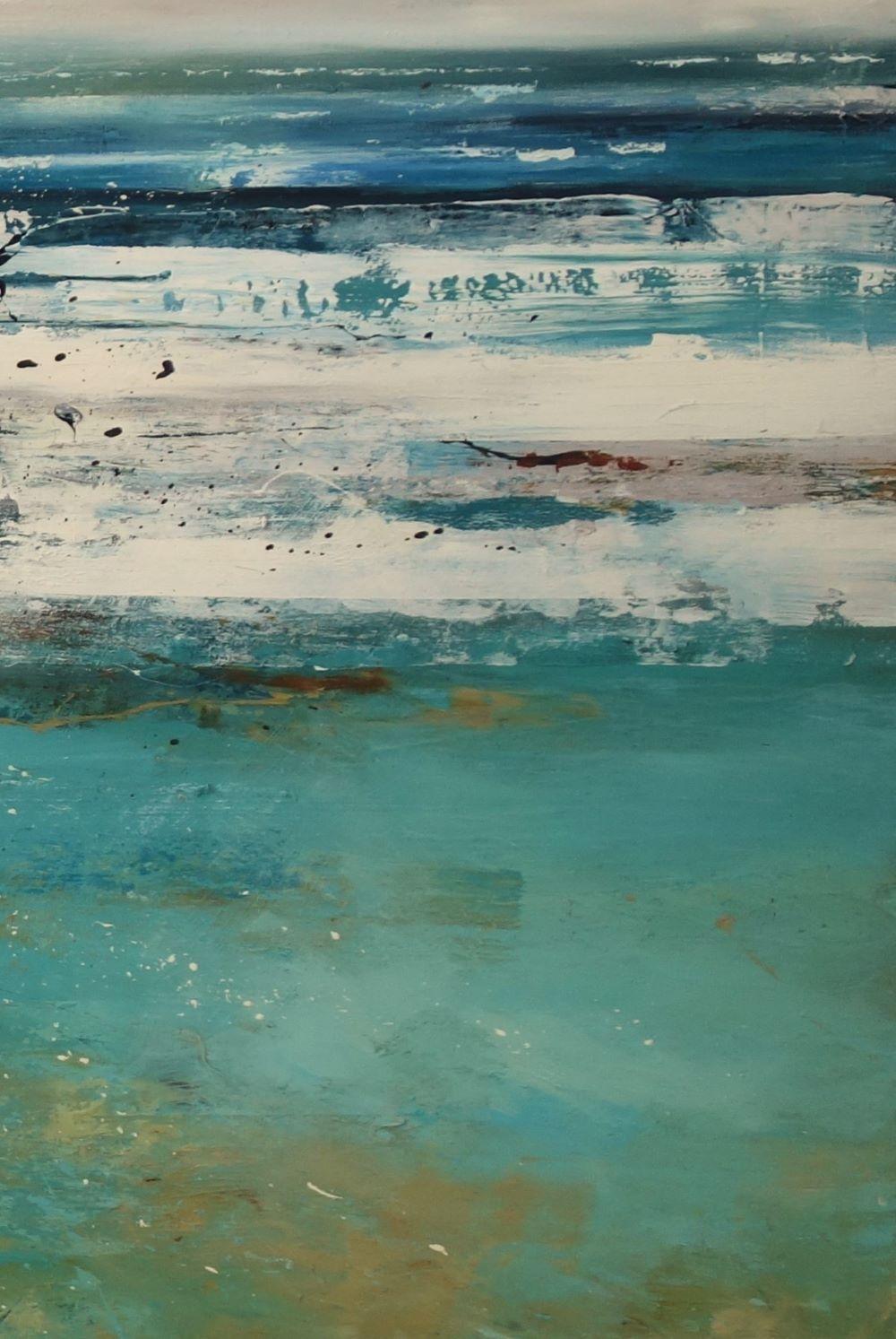 Arrecife - Paisaje Figurativo Británico / Pintura al Óleo sobre Lienzo - Painting de Claire Wiltsher