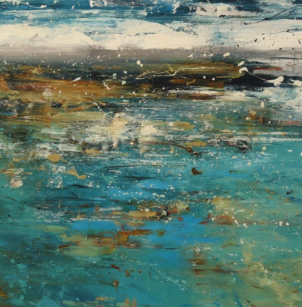 Arrecife - Paisaje Figurativo Británico / Pintura al Óleo sobre Lienzo - Painting Contemporáneo de Claire Wiltsher