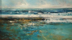 Reef - Paysage britannique figuratif / peinture à l'huile sur toile