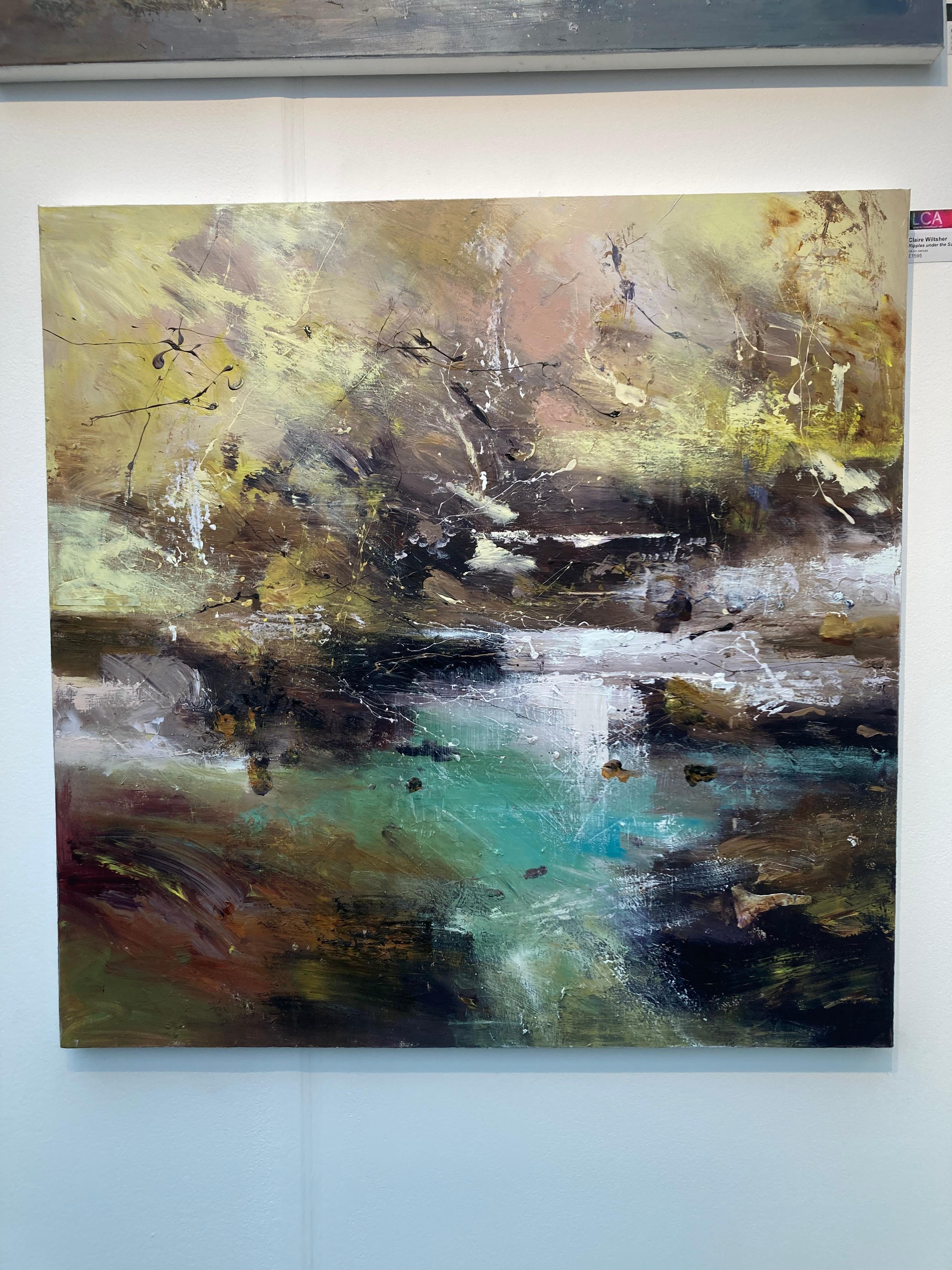 Ondulaciones bajo la superficie - Paisaje británico contemporáneo: Pintura al óleo sobre lienzo - Painting de Claire Wiltsher