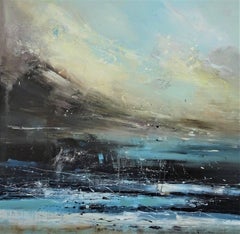 Sea Dawning 3 - contemporary abstract stormy landscape painting oil on canvas