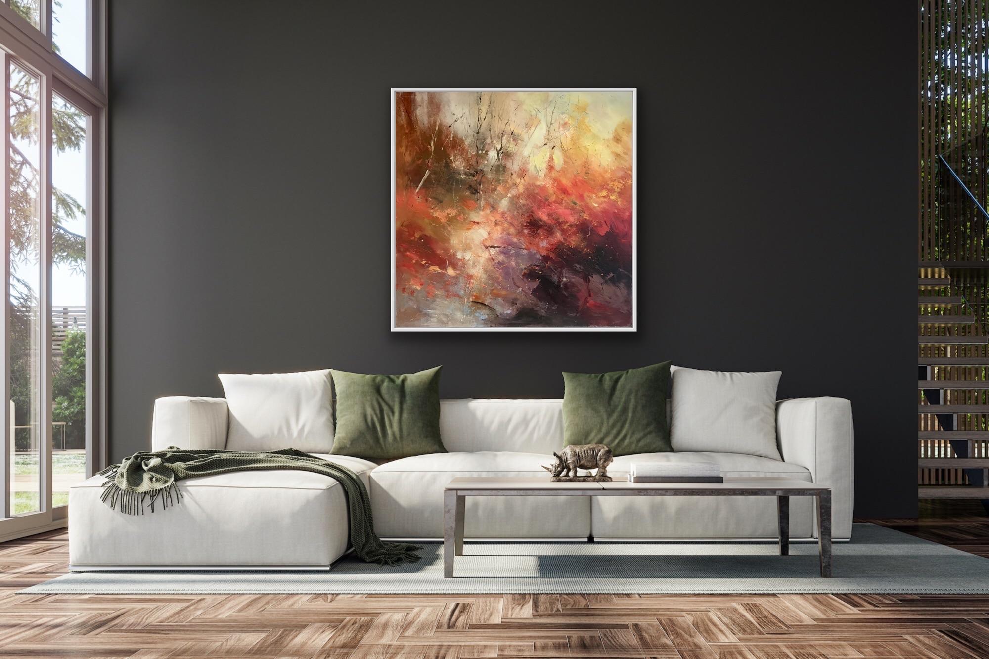 Shaft of Light, Pittura astratta originale, Olio e tecnica mista in vendita 9