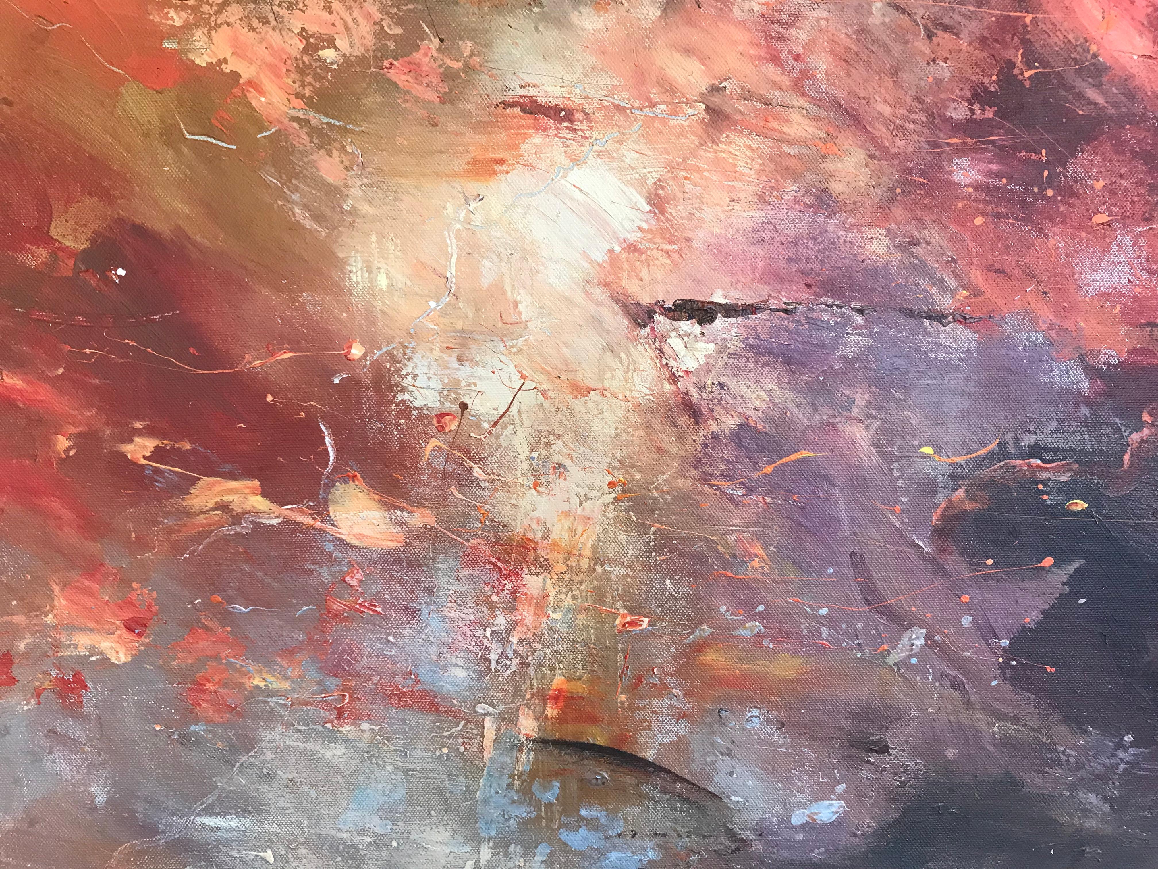 Shaft of Light, Original Abstract Painting, Oil and mixed media For Sale 7