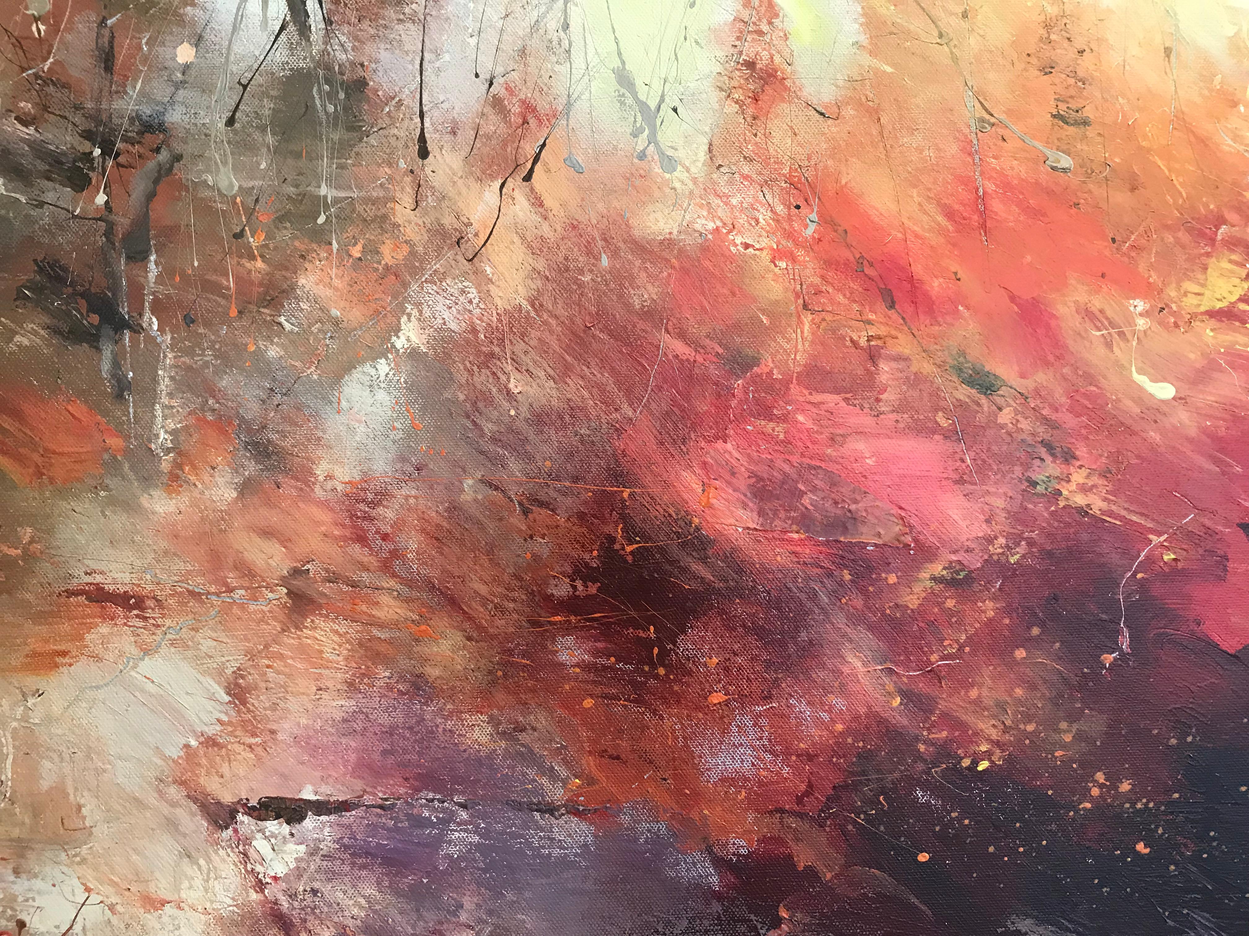 Shaft of Light, Pittura astratta originale, Olio e tecnica mista in vendita 4